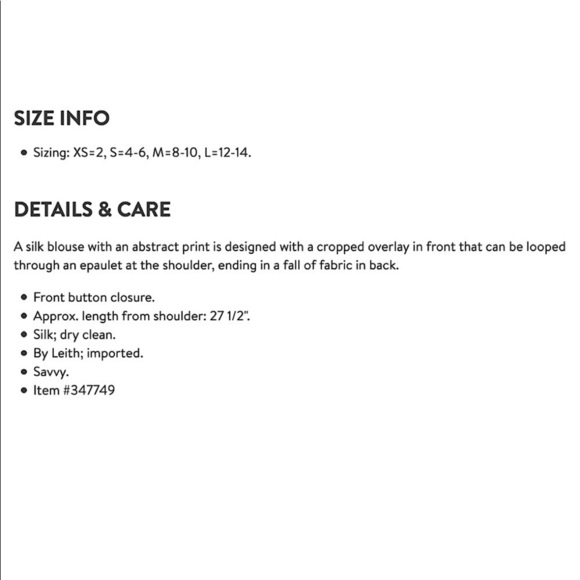 Leith Ivory Abstract Print Wrap Around Silk Blouse - Picture 9 of 9